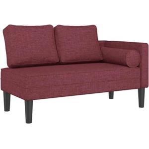 vidaXL Chaise Lounge con Cuscini Rosso Vino in Tessuto