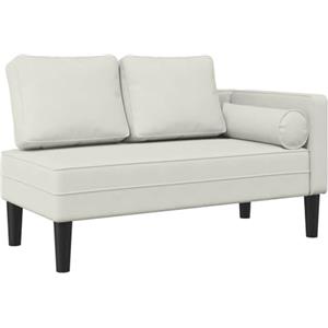 vidaXL Chaise Longue con Cuscini Crema in Velluto, divano letto, divano imbottito, seduta da soggiorno, dormeuse, seduta da salotto, divano 2 posti