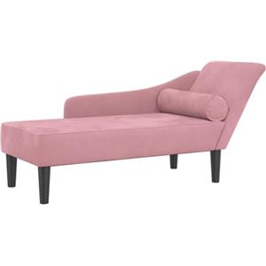 vidaXL Chaise Lounge con Cuscini Rosa in Velluto, divano letto, divano imbottito, seduta da soggiorno, dormeuse, seduta da salotto, divano 2 posti