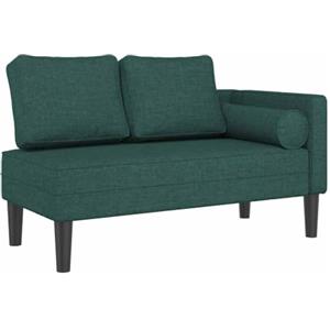 vidaXL Chaise Longue con Cuscini Verde Scuro in Tessuto