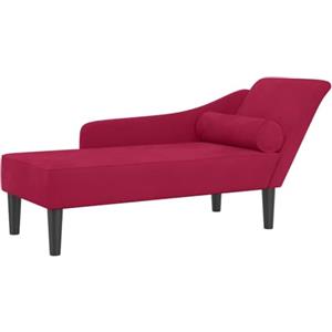 vidaXL Chaise Lounge con Cuscini Rosso Vino in Velluto, divano letto, divano imbottito, seduta da soggiorno, dormeuse, seduta da salotto