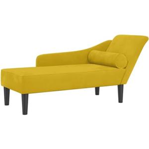 vidaXL Chaise Longue Gialla in Velluto, Divano Letto, Seduta da Soggiorno, Dormeuse, Seduta da Salotto, Divano 2 Posti