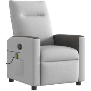 vidaXL Poltrona Massaggiante Reclinabile Grigio Nuvola in Tessuto, poltrona reclinabile, poltrona massaggiante elettrica, poltrona in tessuto