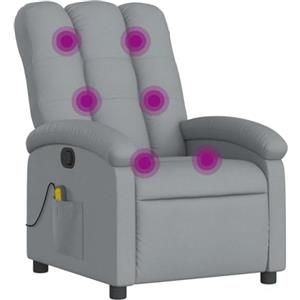vidaXL Poltrona Massaggiante Reclinabile Grigio Chiaro in Tessuto