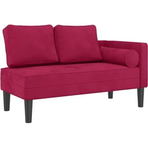 vidaXL Chaise Lounge con Cuscini Rosso Vino in Velluto, divano letto, divano imbottito, seduta da soggiorno, dormeuse, seduta da salotto