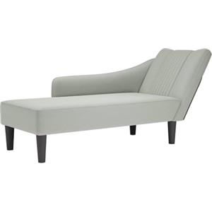 vidaXL Sdraio con Bracciolo Destro in Velluto Grigio Chiaro