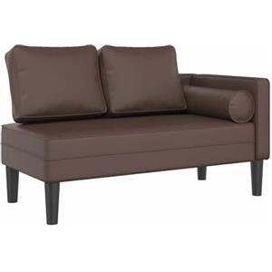 vidaXL Sdraio con Cuscini Marrone in Similpelle, divano letto, divano imbottito, seduta da soggiorno, dormeuse, seduta da salotto, divano 2 posti