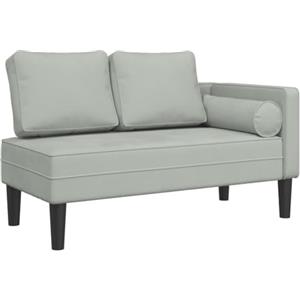 vidaXL Chaise Longue con Cuscini Grigio Chiaro in Velluto, divano letto, divano imbottito, seduta da soggiorno, dormeuse, seduta da salotto