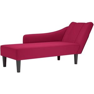 vidaXL Sdraio con Bracciolo Destro in Velluto Rosso Vino, divano chaise longue, poltrona, divano soggiorno, salotto, divano lounge, sedia accento