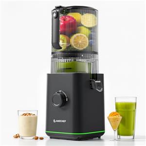 AMZCHEF Estrattore di Succo, Bocca 155mm, 2,5L, Separatore della Schiuma, 2 Filtres, Pressione Automatica, Succo Puro e Vellutato, Silenzioso e Facile da Pulire, Ideale per Famiglia e Colazione