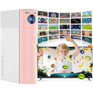 GREENTREEN Console Giochi TV per Bambini: con Sensore di Movimento AR - Sistema Plug and Play per Sport in Casa - Videogiochi Interattivi Educativi - Idea Regalo per Bambino e Bambina 6+ Anni (Rosa + Bianco)
