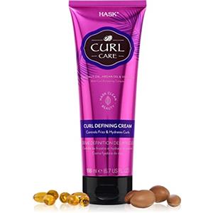 HASK Curl Care Crema Definente 198 ml - Cura per capelli mossi e ricci con olio di argan e cocco