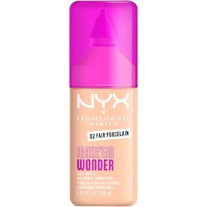 NYX Professional Makeup Fondotinta Soft Matte, Coprenza Modulabile, Tenuta Fino a 24H, Formula Arricchita con Acido Ialuronico, Guaranà e Vitamina C, Make Em Wonder Foundation, Fair Porcelain, 30 ml