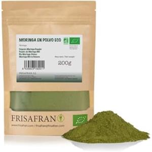 FRISAFRAN | Polvere di Moringa Bio 200g | pura | Foglie-Moringa | foglia polvere | Pianta-Moringa | Supercibo | Nutriente | naturale | Vegano | Senza glutine | tagliate essiccate