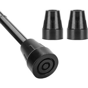 YF Puntali in Gomma 19 mm per Bastone da Passeggio e Stampelle, 2 Pezzi Puntale di Ricambio Antiscivolo e Durevole, Accessorio Universale per Bastoni e Stampelle, Nero