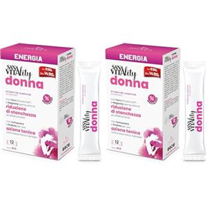 Sanavita Paladin Pharma Sanavitality - Energia Donna Integratore con Ferro, 12 Stick Pack (Confezione da 2)