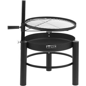 BBQ-Toro Braciere con griglia Ø 50 cm | griglia regolabile in altezza, braciere 2 in 1 | braciere per esterni, braciere mobile, braciere a carbonella, braciere a tre zampe, braciere, braciere