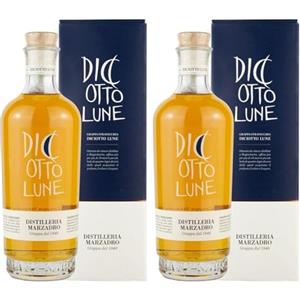 Marzadro, Grappa le Diciotto Lune, Invecchiamento 18 mesi, Confezione con Astuccio - Bottiglia in Vetro da 700ml (Confezione da 2)