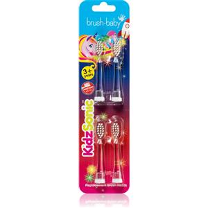Brush-Baby KidzSonic - Testine di ricambio DeepClean con LED, 4 pz, per bambini dai 3 anni in su