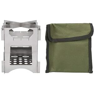 Gernie Fornello a Legna Portatile, Fornello da Campeggio Pieghevole per Zaino in Spalla con Borsa per Il Trasporto per Cucinare BBQ, Stufa a Legna da Campo in Acciaio Inossidabile