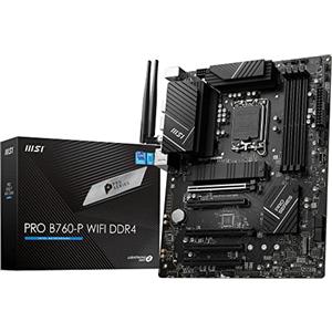 MSI PRO B760-P WIFI DDR4 Scheda Madre ATX - Supporta Intel 12° & 13° Gen, LGA 1700 - DDR4 Memory Boost 5333+MHz/OC, PCIe 4.0 x16 Slots, M.2 Gen4 Slots, 2.5G LAN, Wi-Fi 6E