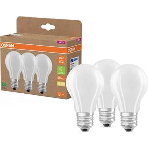 OSRAM Lampade LED 3 pezzi E27 3.8W Bulbo Bianco Caldo 2700K Classe A