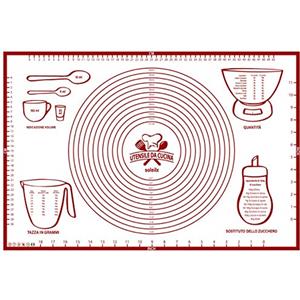 soleilx Spianatoia per Impastare 60x40 Disegno Italiano Misure in CM - Tappetino da Forno in Silicone Riutilizzabile Antiaderente Resistente al calore Tappeto da Cucina per Pasta fatta in Casa Pasticceria