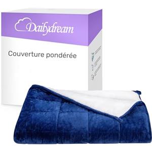 Dailydream Coperta Terapeutica con Peso | 135x200 | 6 kg | Blu | in morbido pile | con riempimento di perline di vetro | coperta pesante per dormire | Weighted Blanket | Coperta terapeutica | Peso