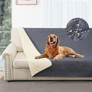 Taiyang Copridivano per Cani impermeabile, Coperta impermeabile per cani, protezione per mobili per bambini, bambini, cane, gatto, Con fondo in gomma antiscivolo (Grigio, 132-208 cm)