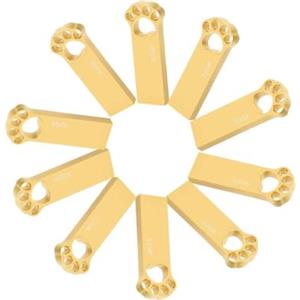 Geweo Chiavetta USB 32 GB [10 Pezzi], Carino Cartoon Cat Paw Penna USB 32GB Pendrive USB 2.0 Flash Drive 32giga Memoria Esterna PC per pc, portatile, Laptop, Dispositivi Con Porta USB (Oro)