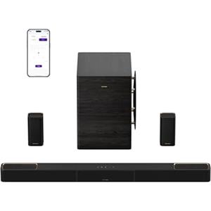 ULTIMEA Skywave X70 5.1.2 Canali Soundbar TV con Dolby Atmos, Sistema Audio Surround Wireless Professionale, 980W Soundbar, Subwoofer Wireless da 10", Amplificatore GaN, Pass-Through HDR 4K