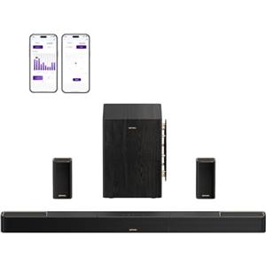 ULTIMEA Skywave X40 5.1.2 Soundbar Per TV, Dolby Atmos, 530W con Subwoofer Wireless Integrato, Audio Surround Wireless, Amplificatore GaN Efficiente, HDR 4K Pass-through, HDMI eARC, Bluetooth 5.4