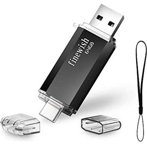 Geweo Chiavetta USB Type C 64 GB, 2 in 1 OTG Pennetta 64 giga USB C Pen Drive 64GB per PC/New MacBook/Tablet/Smartphone Huawei, Samsung, Xiaomi (Nero)