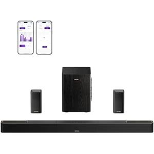 ULTIMEA Skywave X40 Soundbar TV 5.1.2 Canali, 530W Soundbar, Dolby Atmos, Sistema Audio Surround Wireless Completo, Subwoofer Wireless, Amplificatore GaN, HDR 4K Pass-through,HDMI eARC & Bluetooth 5.4