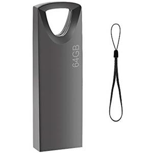 Geweo Penna USB 64 GB, Mini Chiavetta USB 64 Giga Impermeabile USB Key 64 GB Pendrive 64gb Memoria Esterna PC per PC, Laptop, Auto ECC (grigio)