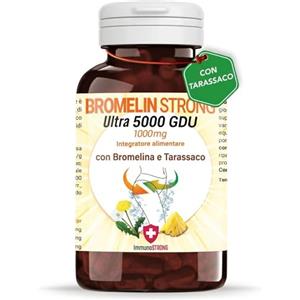 ImmunoSTRONG Bromelina Forte Bromelina 5000 Gdu [Purissima Alta concentrazione] Con Tarassaco Fino a 4 mesi di fornitura 120 Compresse - ImmunoSTRONG