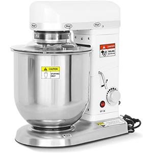 Ristoattrezzature Planetaria Impastatrice Professionale Monofase - Capacità 10 lt (Capacità Farina 1 kg, Capacità Impasto 2,5 kg) - Giri Motore 0-302r / m, 0-1000r / m, Potenza 0.5 kW