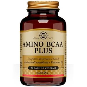 Solgar AMINO BCAA PLUS, 50 capsule vegetali - Aminoacidi ramificati + Vitamina B6 - metabolismo proteico e riduzione stanchezza
