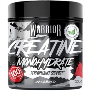 Warrior Creatina Monoidrata in Polvere 300 g (100 Porzioni) - Creatina Pura Creapure, Creatina Monoidrata Micronizzata per Massa Muscolare e Forza, Creatine Monohydrate Vegan - Senza Aroma (Neutro)