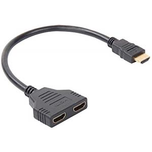 REY Cavo adattatore convertitore Splitter HDMI maschio a doppio HDMI femmina, 1 in 2, 4k 1080p Full HD
