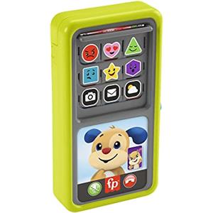 Fisher-Price Smartphone Scorri e Impara - Telefono Giocattolo Didattico con Luci, Musica e Amici Interattivi per Bambini 9-36 Mesi