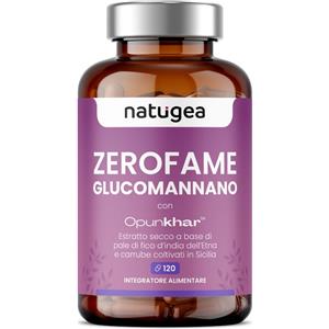 Natugea Glucomannano - Integratore Vegano per Controllo del Peso con Pale di Fico d'India e Carrube Siciliane, 120 Compresse