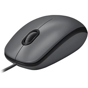 Logitech M100 Mouse USB con Cavo, 3 Pulsanti, Tracciamento Ottico 1000 DPI, Ambidestro, Compatibile con PC, Mac, Laptop - Grigio