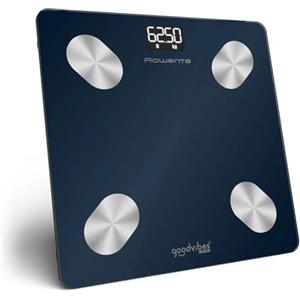 Rowenta Goodvibes Life+ 2.0, Bilancia con Schermo LED Facile da Leggere, Capacità 180 kg, Misura 15 Indicatori Corporei, Design Eleganti, Utenti Illimitati, Colore Wanted Blue, BR9720
