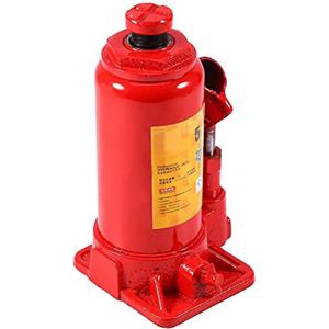 lyrlody Cric idraulico per carrello, 5T, portatile, con timbro, in acciaio, resistente, per auto, furgoni, barche, camion, rosso