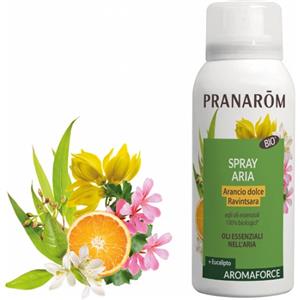 Pranarom Aromaforce Spray Aria 150 ml - Purificante con Oli Essenziali Biologici di Arancio Dolce e Ravintsara
