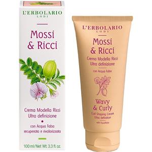 L'Erbolario Crema Modella Ricci Ultra Definizione 100 ml - Crema senza risciacquo per capelli mossi e ricci, modellante e disciplinante