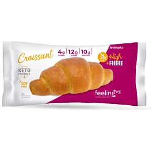 Feeling Ok Croissant Optimize 50 g - Croissant a ridotto apporto di carboidrati, ricco di fibre e proteine, senza zuccheri aggiunti
