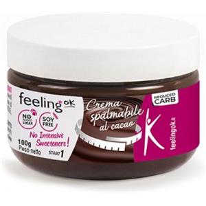 Feeling Ok Crema Spalmabile al Cacao 100g - Proteica e Low Carb, Senza Zuccheri Aggiunti