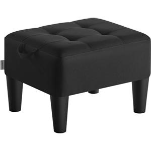 SONGMICS Sgabello Pouf Contenitore, Poggiapiedi in Tessuto Simil Lino, Imbottitura Spessa, Portata Fino a 150 kg, per Soggiorno, Camera da Letto, Ingresso, Nero Inchiostro LOM502B01